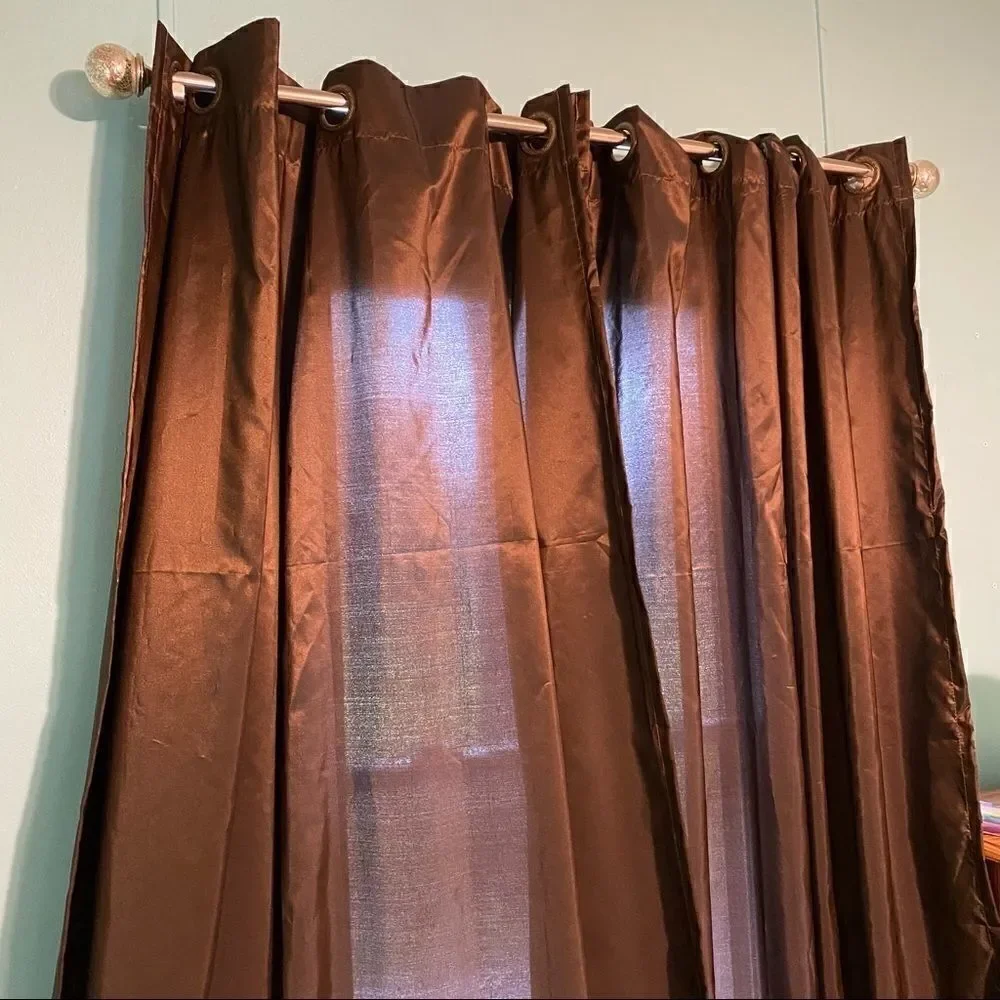 Jcpenny studio panel curtains brown w/ gold trim